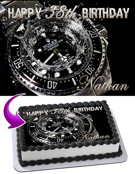 rolex watch edible cake topper|watch cake topper edible.